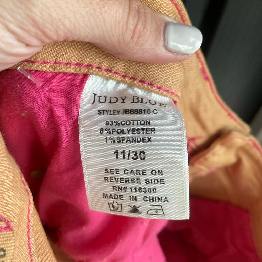 Judy Blue Dyed Garment Brown Wide Leg Distressed Hem Jeans-Size 30 - Picture 10 of 12